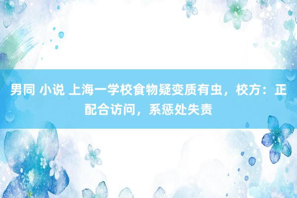 男同 小说 上海一学校食物疑变质有虫，校方：正配合访问，系惩处失责