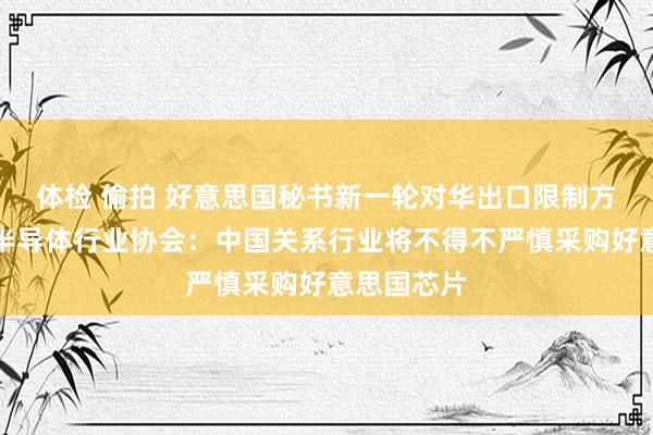 体检 偷拍 好意思国秘书新一轮对华出口限制方法，中国半导体行业协会：中国关系行业将不得不严慎采购好意思国芯片