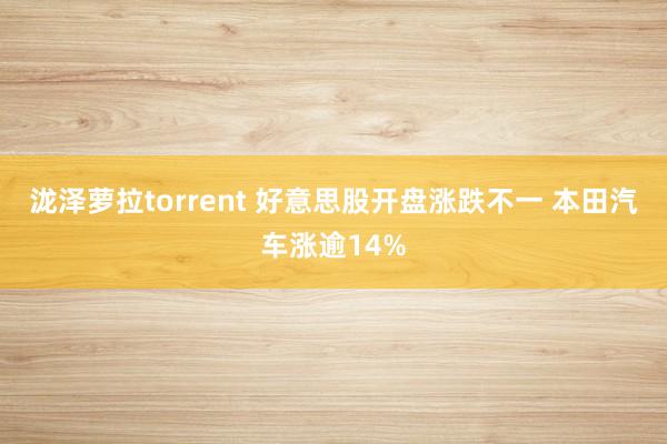 泷泽萝拉torrent 好意思股开盘涨跌不一 本田汽车涨逾14%