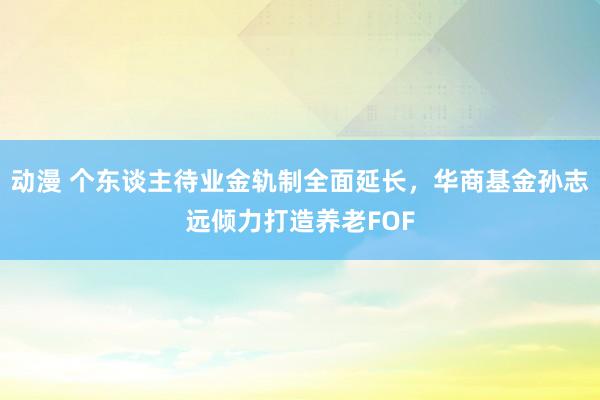 动漫 个东谈主待业金轨制全面延长，华商基金孙志远倾力打造养老FOF