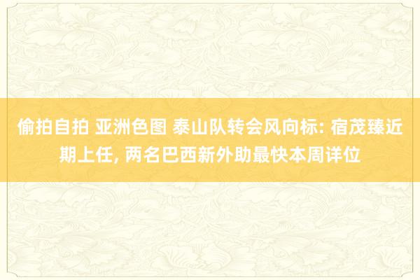 偷拍自拍 亚洲色图 泰山队转会风向标: 宿茂臻近期上任， 两名巴西新外助最快本周详位