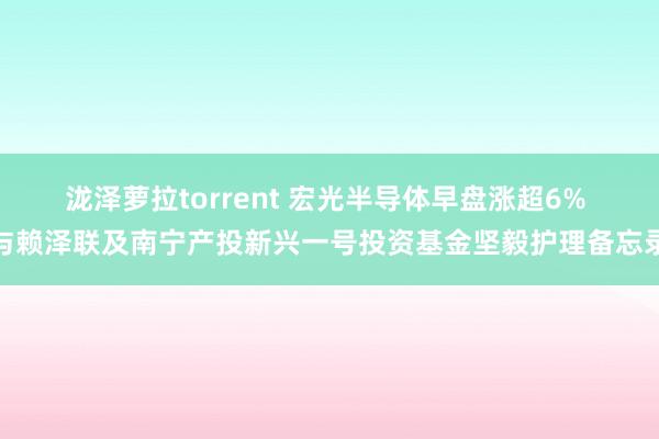 泷泽萝拉torrent 宏光半导体早盘涨超6% 与赖泽联及南宁产投新兴一号投资基金坚毅护理备忘录